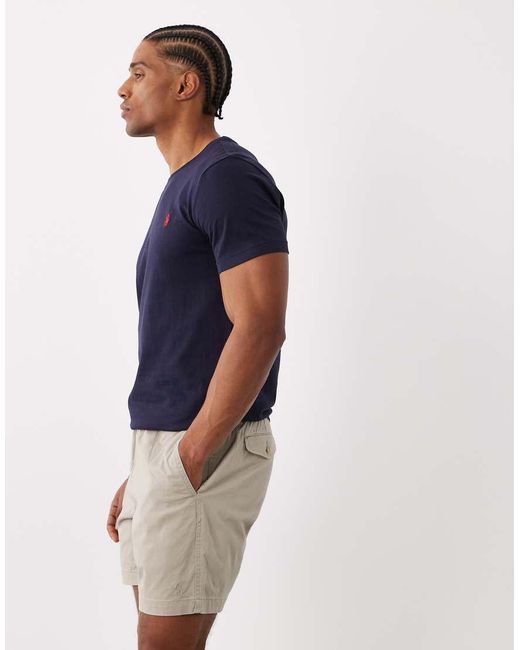 Polo Ralph Lauren White Prepster Icon Logo Stretch Twill Shorts for men