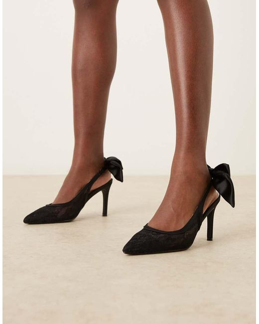 Glamorous Brown Pointed High Heeled Pumps With Bow Details