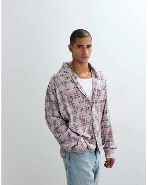Liquor N Poker Gray Long Sleeve Button Through Shirt for men