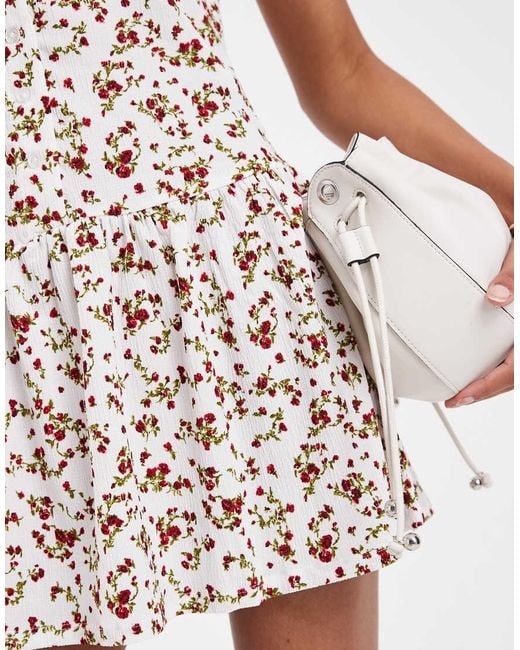 ONLY White Floral Print Mini Dress