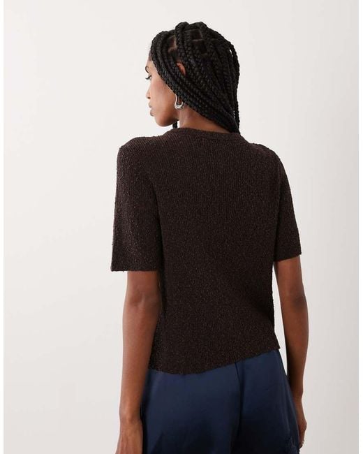 ASOS Black Relaxed Short Sleeve Slub Cardigan