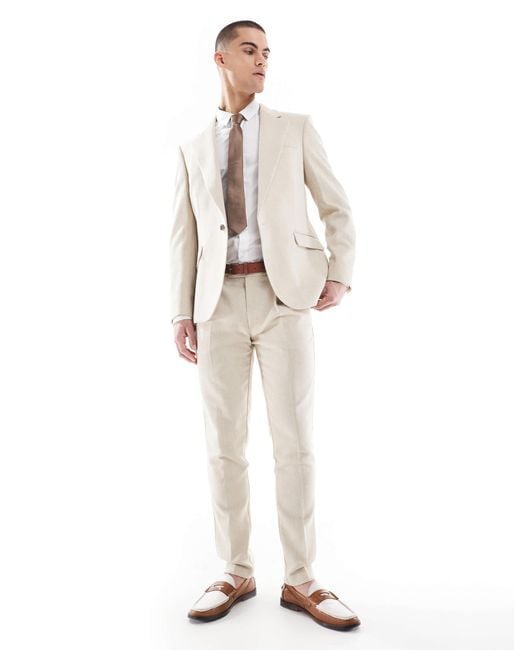 ASOS Men's White Skinny Wool Blend Suit Pants