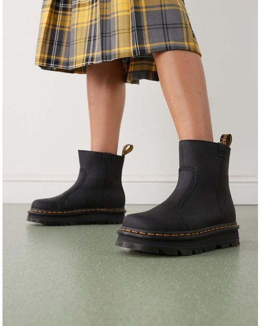 Dr. Martens Black Zebzag rigger Boot