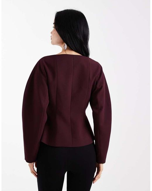 ASOS Red Slash Neck Cocoon Blazer