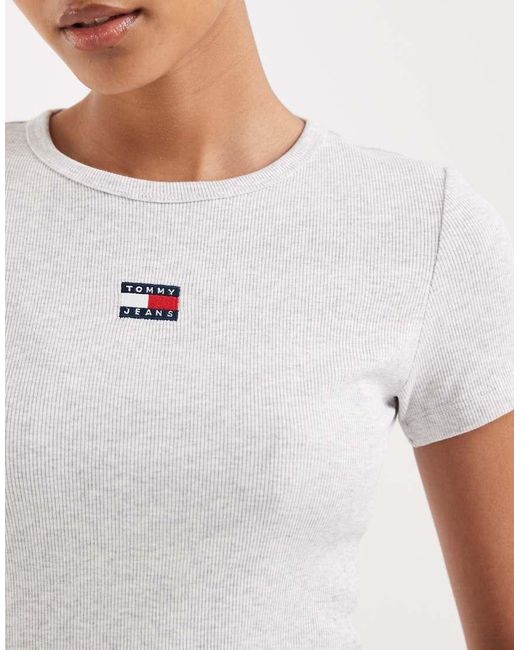 Tommy Hilfiger White Badge Ribbed Slim Fit T-shirt