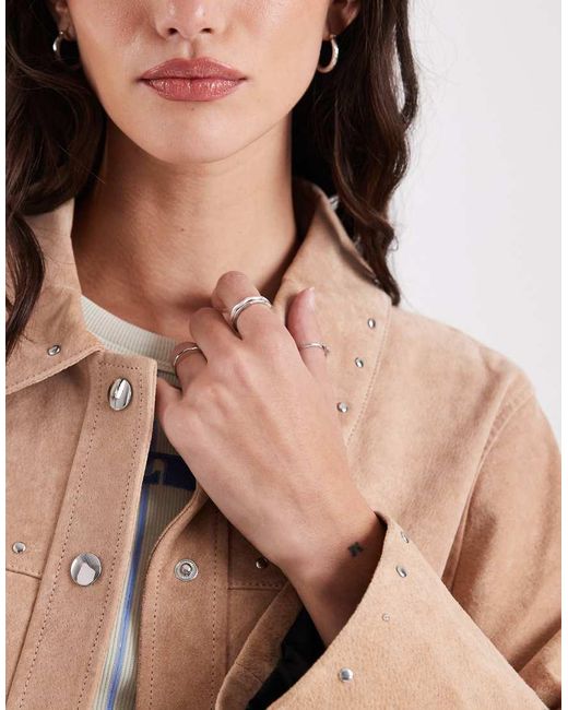 laagam Blue Luana Real Suede Button Down Jacket