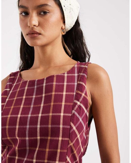 Free People Red Atlas Plaid Mini Dress