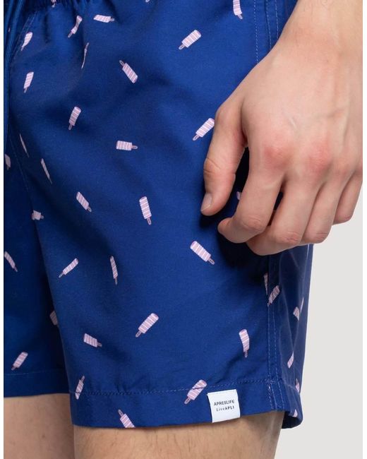 Apreslife Blue Twister Swim Shorts for men