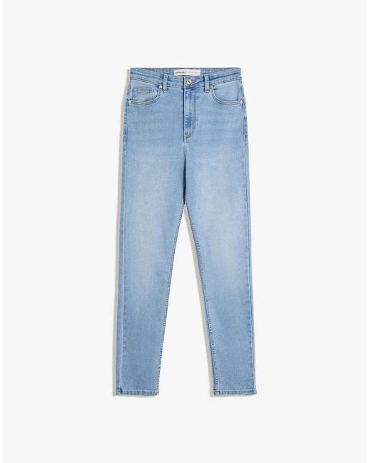 Bershka Gray Super High-waist Soft Skinny Jeans