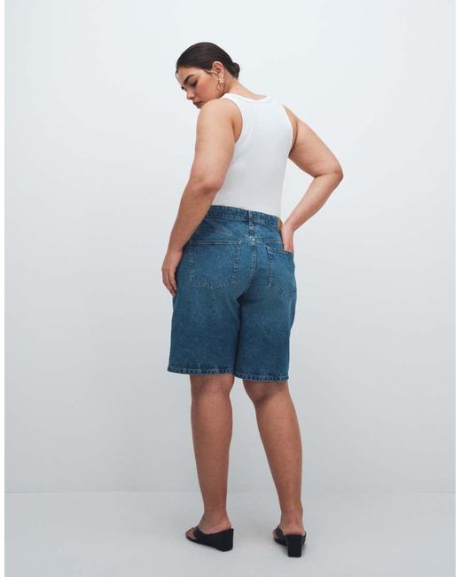 ASOS Blue Asos Design Curve Denim Bermuda Short