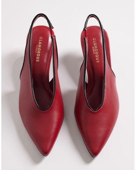 Glamorous Pink Slingback Kitten Heel Shoes