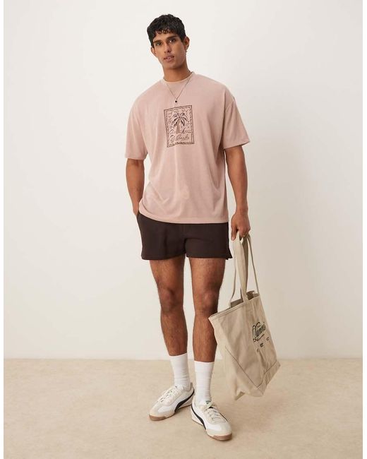 ASOS Korte Short in het Natural voor heren