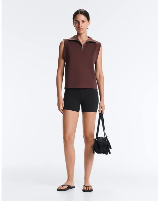 Oysho Purple Cotton Piqué Sleeveless Vest