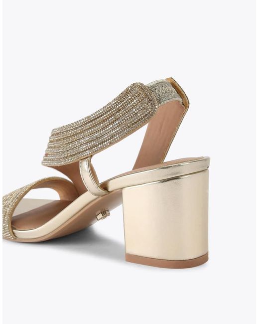 Carvela Kurt Geiger Natural Gala Block Jewel 60 Casual Heeled Sandals