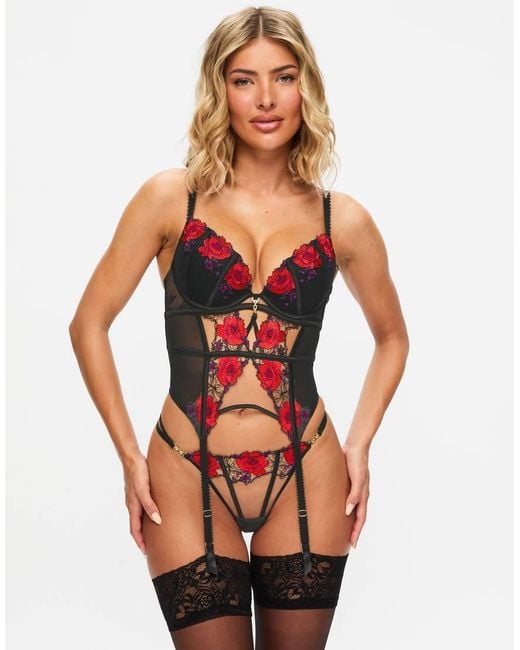 Ann Summers Orange Caged Rose Padded Basque