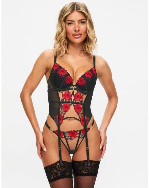 Ann Summers Orange Caged Rose Padded Basque