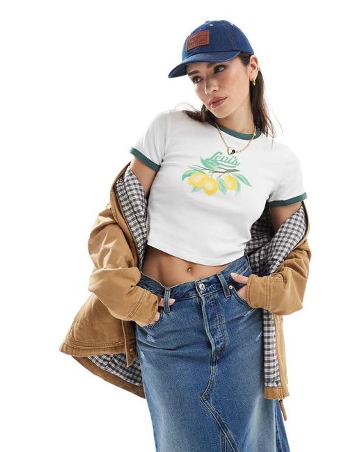 Levi's Blue Ringer T-shirt With Lemon Print