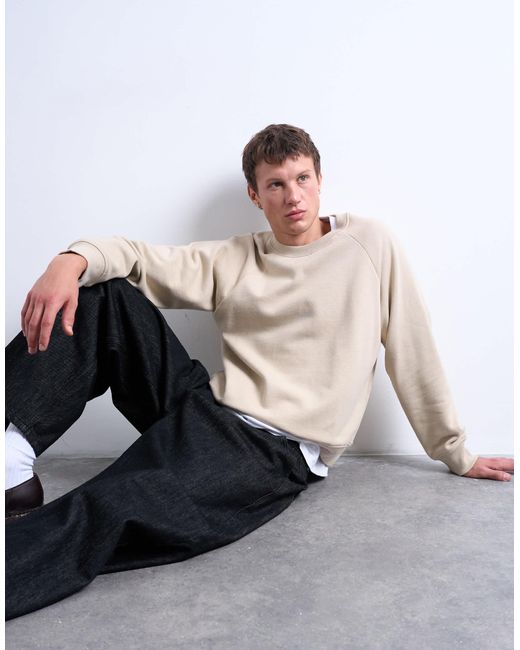 Topman – kastiges sweatshirt in Natural für Herren