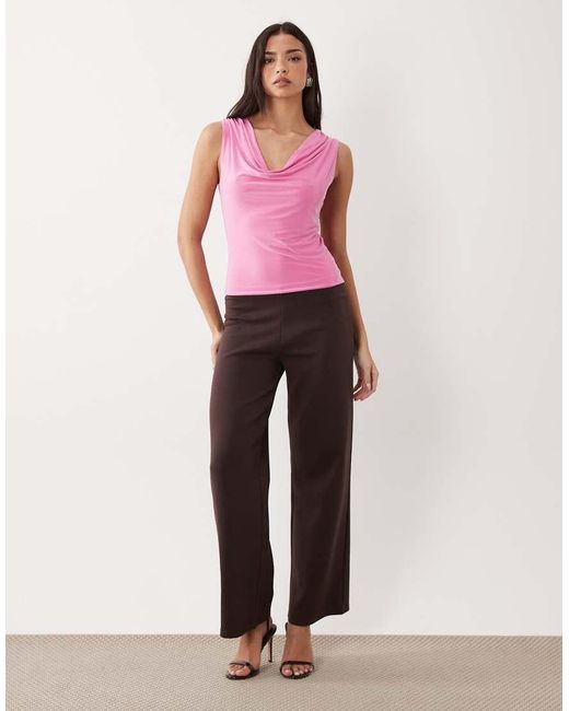 ASOS Red Halter Cowl Neck Top