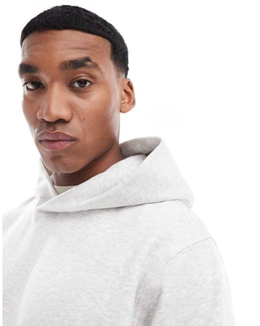 Jack & Jones White Premium Oversized 400Gsm Heavyweight Hoodie for men