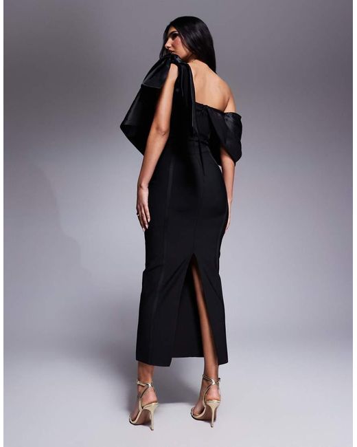 Vestito Midi A Fascia Strutturato di ASOS in Black