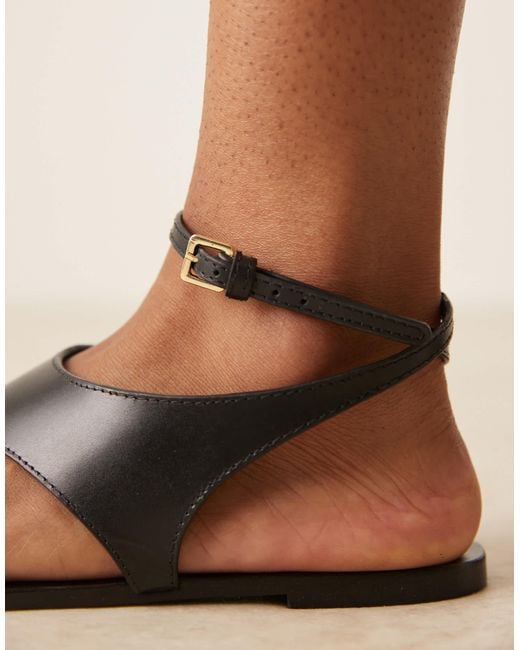 Mango Natural Leather Sandals With Ankle Strap