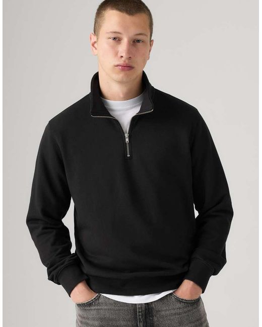 Levi's Black Original Housemark Quarter-Zip Pullover for men