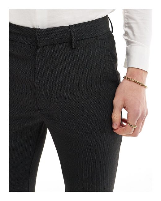 Pantaloni da abito super skinny puntinato di ASOS in Black da Uomo