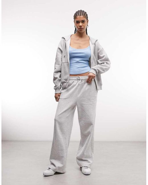 Weekday Gray Essence Standard Zip Hoodie