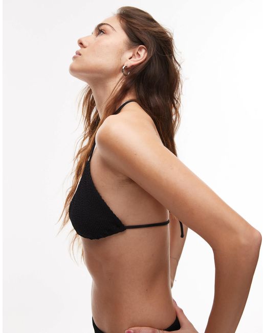 TOPSHOP Brown Palma Triangle Bikini Top