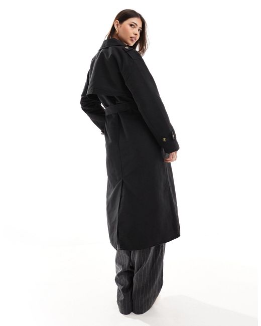 Vero Moda Black Longline Belted Trench Coat
