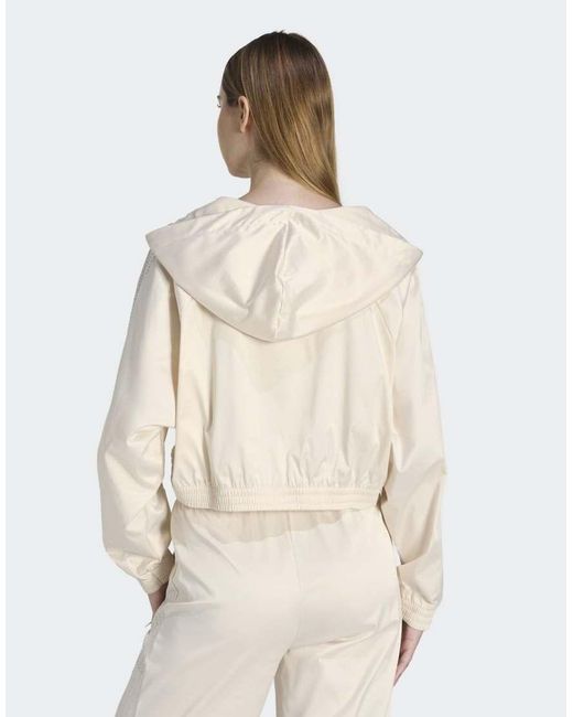 Adidas Originals Natural Pearl Cropped Zip Hoodie