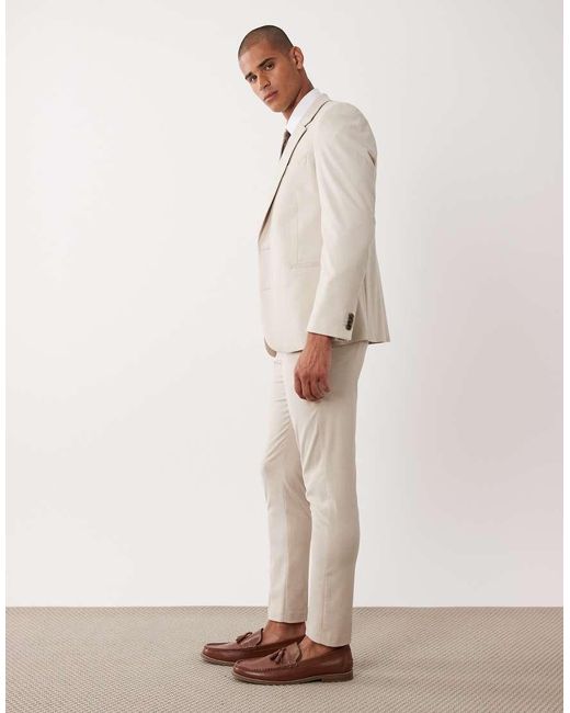 ASOS Natural Skinny Suit Trousers for men