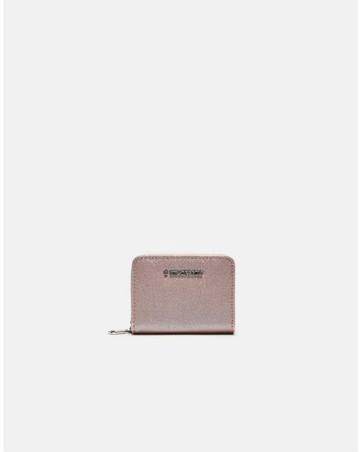 Stradivarius Pink Shimmery Zip-up Purse