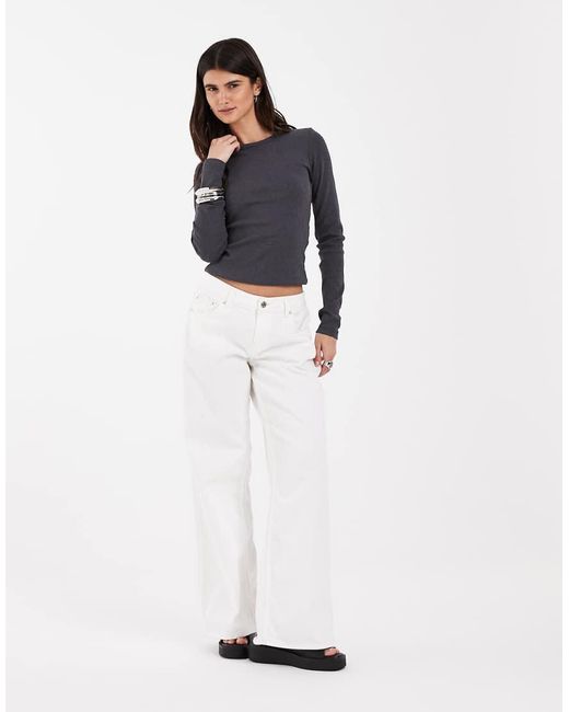 JJXX Blue Long Sleeve Ribbed Top