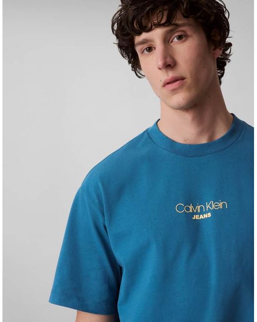 Calvin Klein Blue Relaxed Fit Logo T-shirt for men
