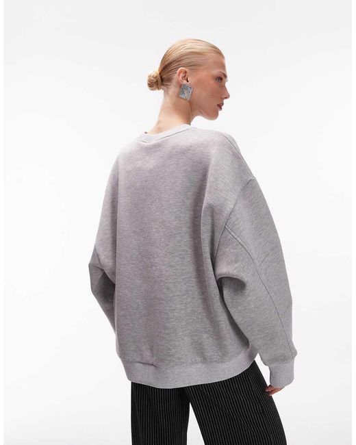 ASOS Gray Heavyweight Sweatshirt With Balloon Sleeve