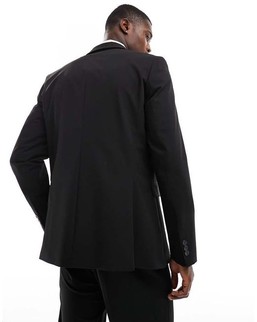 Chaqueta De Traje Negra De Corte Slim De Homme SELECTED de hombre de color Black