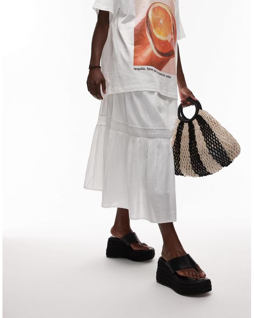 TOPSHOP Black Heidi Toe Thong Espadrille Wedge