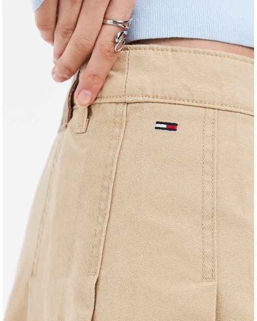 Tommy Hilfiger Natural Pleated Mini Skirt