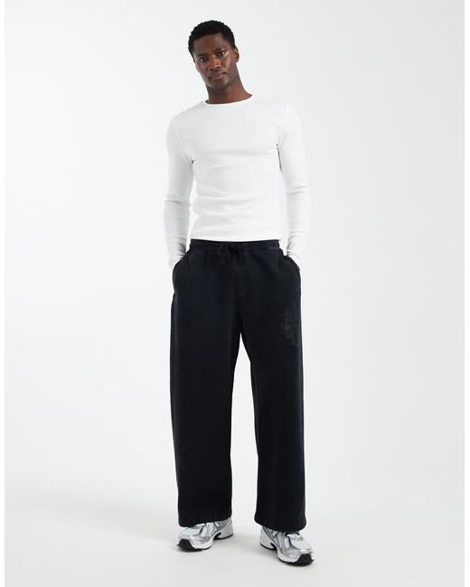 Hollister White Super Baggy Graphic Joggers for men