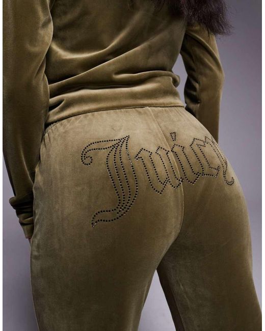 Juicy Couture Green Co-ord Diamante Outline Logo joggers