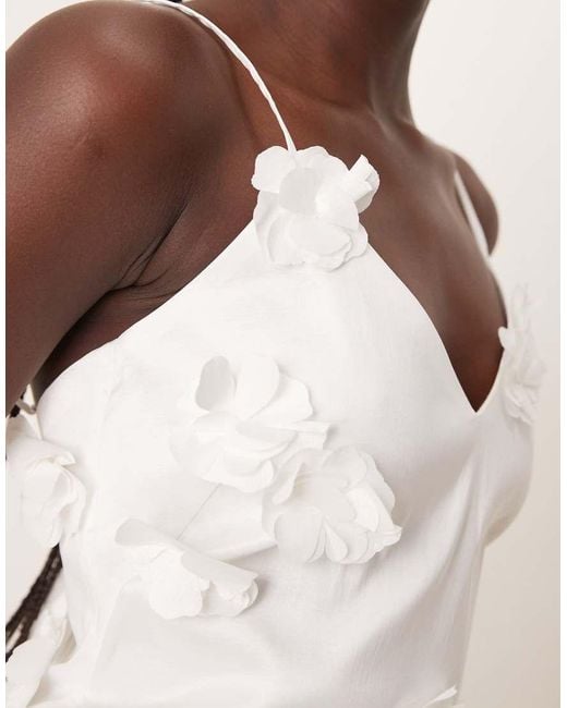Abercrombie & Fitch Natural Bridal 3-d Applique Mini Dress