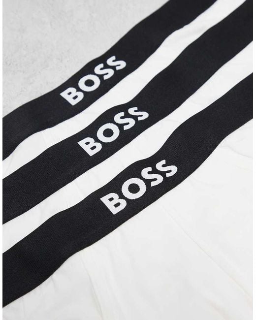 Boss White Boss One Bodywear 3-pack Front Icon Logo Hipster Briefs for men