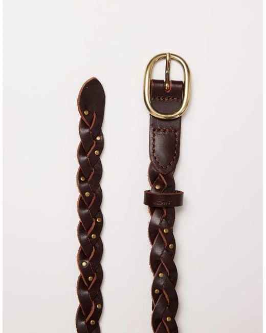 Levi's Blue Skinny Plait Leather Belt