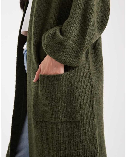 Miss Selfridge Green Maxi Cardigan