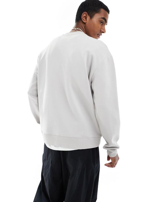 Bershka White Piped Graphic Sweatshirt for men
