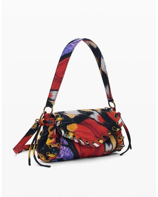 Desigual Red Medium Printed Bag
