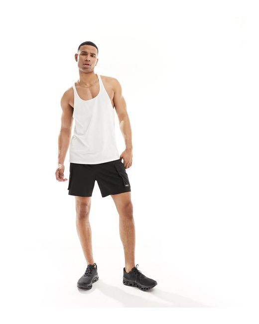 ASOS 4505 White Icon Training Stringer Tank Top With Quick Dry for men