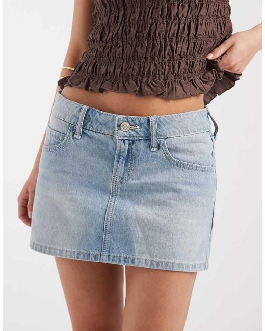 Hollister Blue Y2K Denim Mini Skort